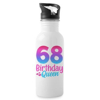 Anniversaire Reine 68 Geburtstag - Gourde avec paille intégrée - blanc - Droite