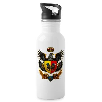 Coat of arms with eagle - Water bottle with straw - white - Right