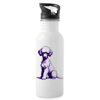 Poodle puppy dog owner poodle puppy dog love - Water bottle with straw - white - Right