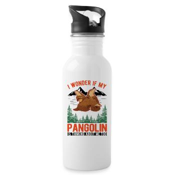 Pangolin Cadeau Pangolin - Gourde avec paille intégrée - blanc - Droite