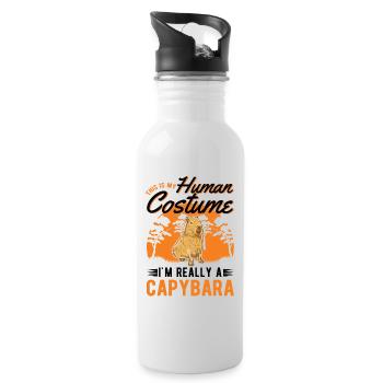 Capybara Costume Humain Wasserschwein Capibara - Gourde avec paille intégrée - blanc - Droite