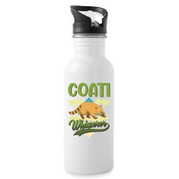 Coati Whisperer Proboscis Bear Coati - Water bottle with straw - white - Right