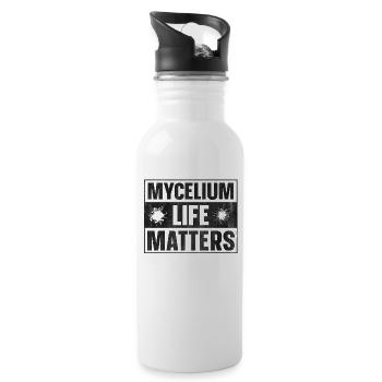 Mycelium Life Matters Foraging Mushroom Hunting - Water bottle with straw - white - Right