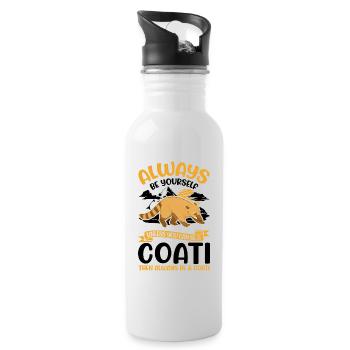Always be yourself Coati Nasenbär - Water bottle with straw - white - Right