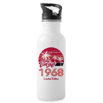 Vintage Year 1968 Limited Edition Red - Water bottle with straw - white - Right