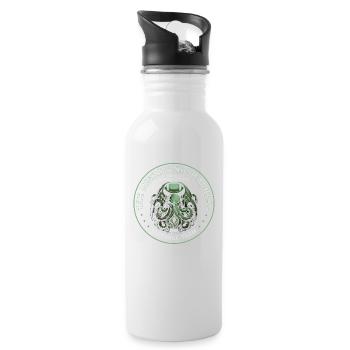 Cthulhu Miskatonic Football Team, Cosmic Horror - Trinkflasche mit integriertem Trinkhalm - Weiß - Rechts