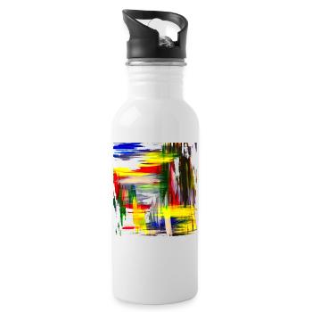 "In line" Acryl Paint 69 by Marco Eckenbrecht - Water bottle with straw - white - Right