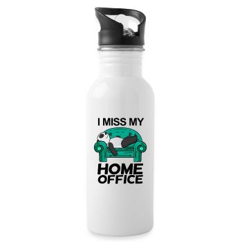 Home Office Vermissen Humor Lustig - Trinkflasche mit integriertem Trinkhalm - Weiß - Rechts