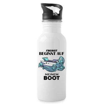 Boote Motorboot - Trinkflasche mit integriertem Trinkhalm - Weiß - Rechts