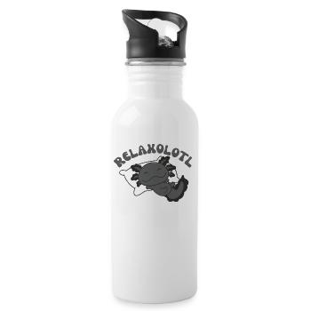 Relaxolotl Axolotl lovers sweet animals relax - Water bottle with straw - white - Right