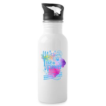 MUTTER SCHÖN & EINZIGARTIG - Trinkflasche mit integriertem Trinkhalm - Weiß - Rechts
