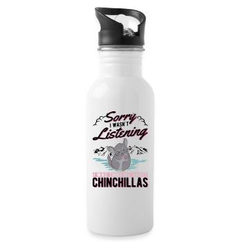 Chinchilla Gift Woolly Mouse Short-tailed Chinchilla - Water bottle with straw - white - Right
