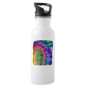 Tie Dye Batik - Water bottle with straw - white - Right