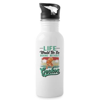 Capybara Geschenk Capibara Wasserschwein - Trinkflasche mit integriertem Trinkhalm - Weiß - Rechts