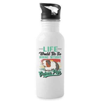 Cochon d’Inde Cadeau Cochon d’Inde - Gourde avec paille intégrée - blanc - Droite