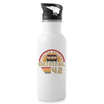 1942 Vintage Original 1942 Geburtstagsgeschenk - Trinkflasche mit integriertem Trinkhalm - Weiß - Rechts