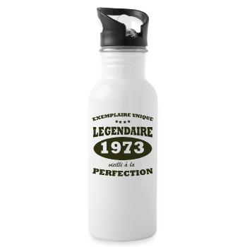 Vintage unique copy 1973 Limited edition - Water bottle with straw - white - Right
