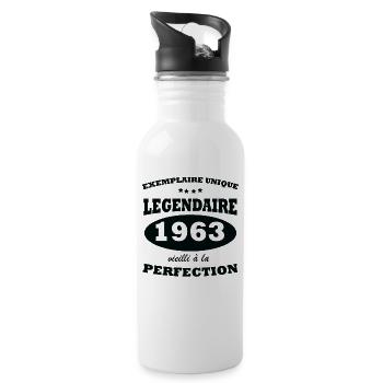 Vintage unique copy 1963 Limited edition - Water bottle with straw - white - Right