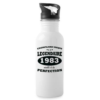 Unique vintage copy 1983 Limited edition - Water bottle with straw - white - Right