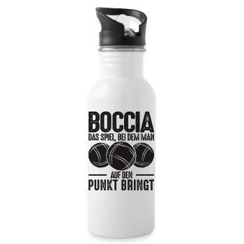 Bocciaspieler Boccia Spruch Legend Kugeln Boccia - Trinkflasche mit integriertem Trinkhalm - Weiß - Rechts