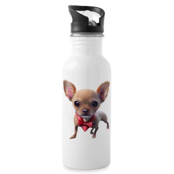 Chihuahua Dog Propriétaire Chihuahua Puppy Dogs - Gourde avec paille intégrée - blanc - Droite