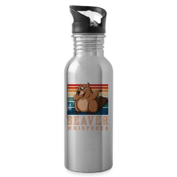 Beaver Fever - Trinkflasche mit integriertem Trinkhalm - Lightsilver - Rechts