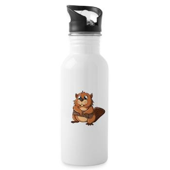It's Just one Dam Project After Another - Water bottle with straw - white - Right