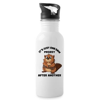 It's Just One Dam Project After Another - Water bottle with straw - white - Right