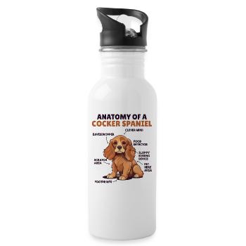 Explication du chien Anatomie d’un cocker Spaniel - Gourde avec paille intégrée - blanc - Droite