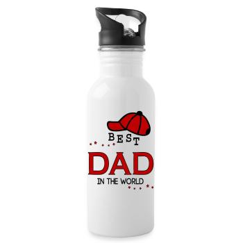 Dad, Dad, Father's Day - Water bottle with straw - white - Right