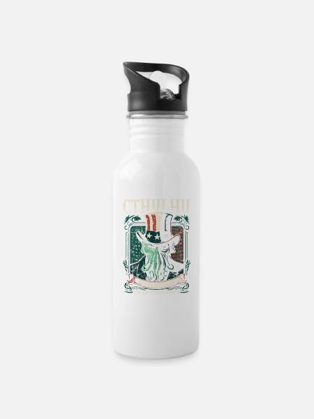 Cthulhu pour le président, élection 2024 horreur cosmique - Gourde avec paille intégrée - blanc