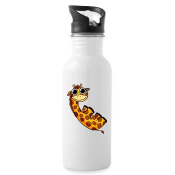 Giraffe Safari - Water bottle with straw - white - Right
