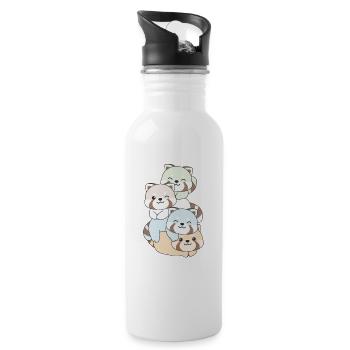 Unlabeld Flag Pride LGBTQ Cute Red Panda - Water bottle with straw - white - Right