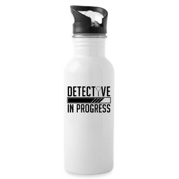 Detective In Progress Investigator Cop Detectives - Water bottle with straw - white - Right