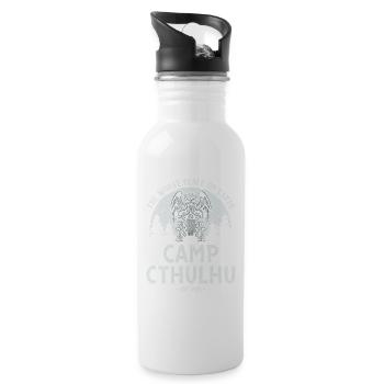 Camp Cthulhu, Funny Cosmic Horror Cthulhu - Water bottle with straw - white - Right