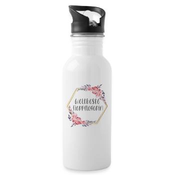 Weltbeste Tierpflegerin Tiere Beruf Geschenk - Trinkflasche mit integriertem Trinkhalm - Weiß - Rechts