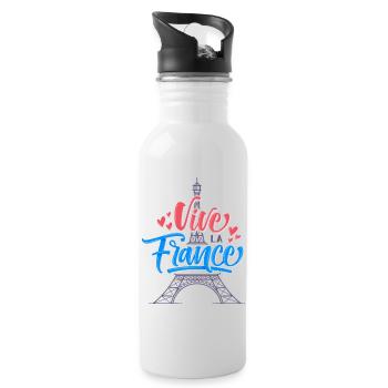 Vive La France - Gourde avec paille intégrée - blanc - Droite