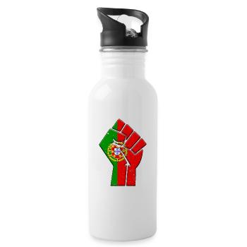 Portugal Flagge Portugiesischer Country Pride Einheimischer - Trinkflasche mit integriertem Trinkhalm - Weiß - Rechts
