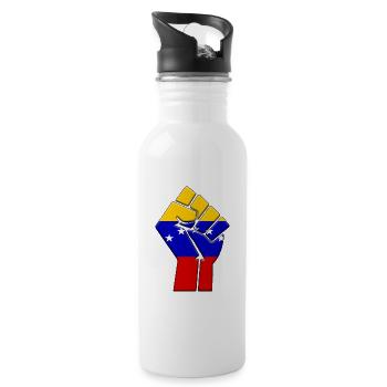 Drapeau du Venezuela Pays vénézuélien Fierté Natif - Gourde avec paille intégrée - blanc - Droite