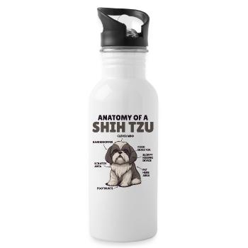 Explication du chien Anatomie d’un Shih Tzu - Gourde avec paille intégrée - blanc - Droite