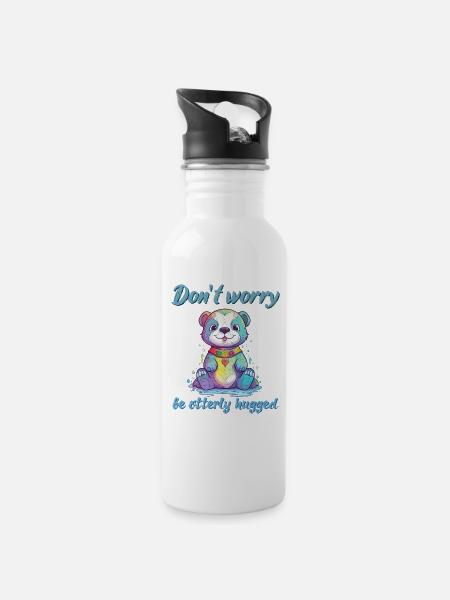 Otterly hugged - Water bottle with straw - white