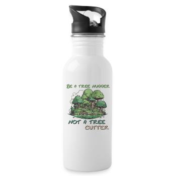 Be a tree hugger - Water bottle with straw - white - Right