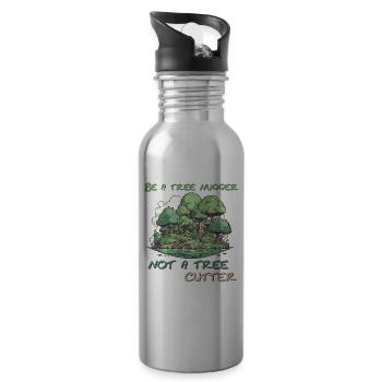 Be a tree hugger - Water bottle with straw - silver - Right
