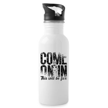 Come On In This Belgian Shepherd Malinois Lover - Water bottle with straw - white - Right