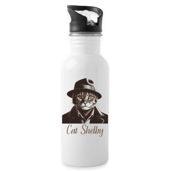 catshelby - Trinkflasche mit integriertem Trinkhalm - Weiß - Rechts