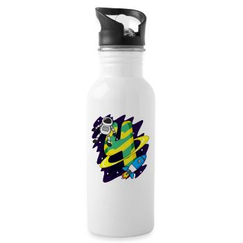 4 Birthday Boy Astronaut - four years - Water bottle with straw - white - Right