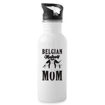 Belgian Malinois Mom Working Dog Malinois Lover - Trinkflasche mit integriertem Trinkhalm - Weiß - Rechts