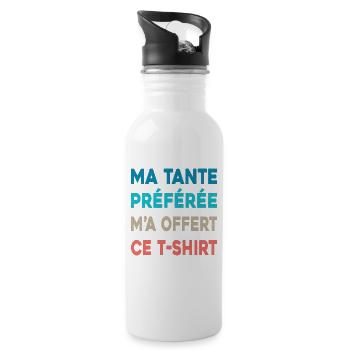 Joyeux Anniversaire à Mon Neveu ou Nièce Cadeau - Gourde avec paille intégrée - blanc - Droite