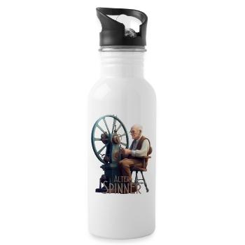 Alter Spinner - Trinkflasche mit integriertem Trinkhalm - Weiß - Rechts