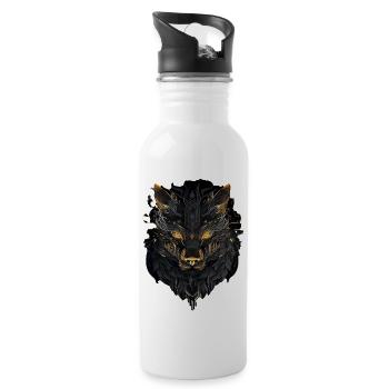 Power - Trinkflasche mit integriertem Trinkhalm - Weiß - Rechts